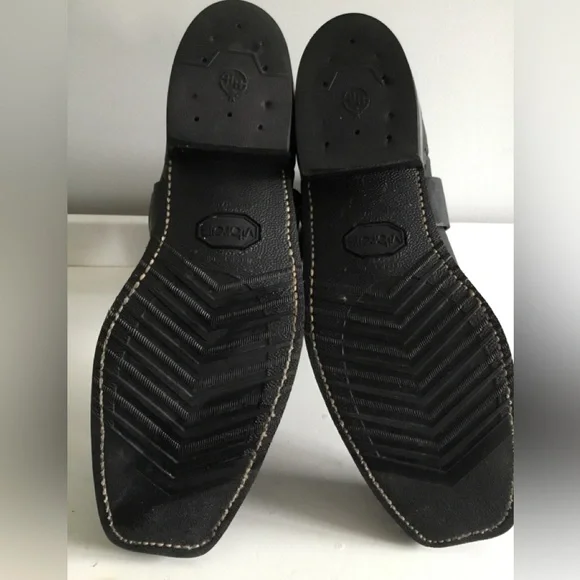 Vibram Biker Boots, 98 Snoot Toe, Black Leather, Men's sz 14 US, 48 EU